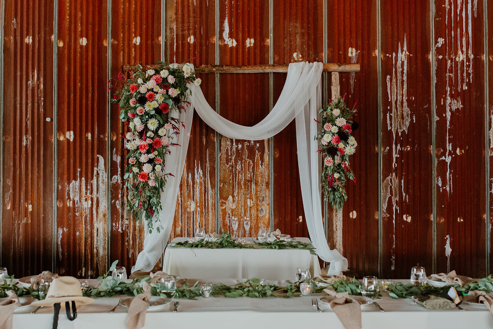 DIY Wedding floral arch for wedding reception
